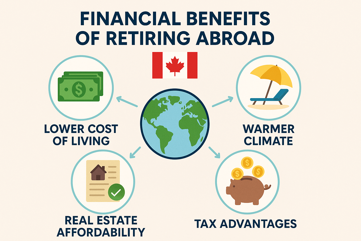 A visual representation of financial growth when retiring abroad.